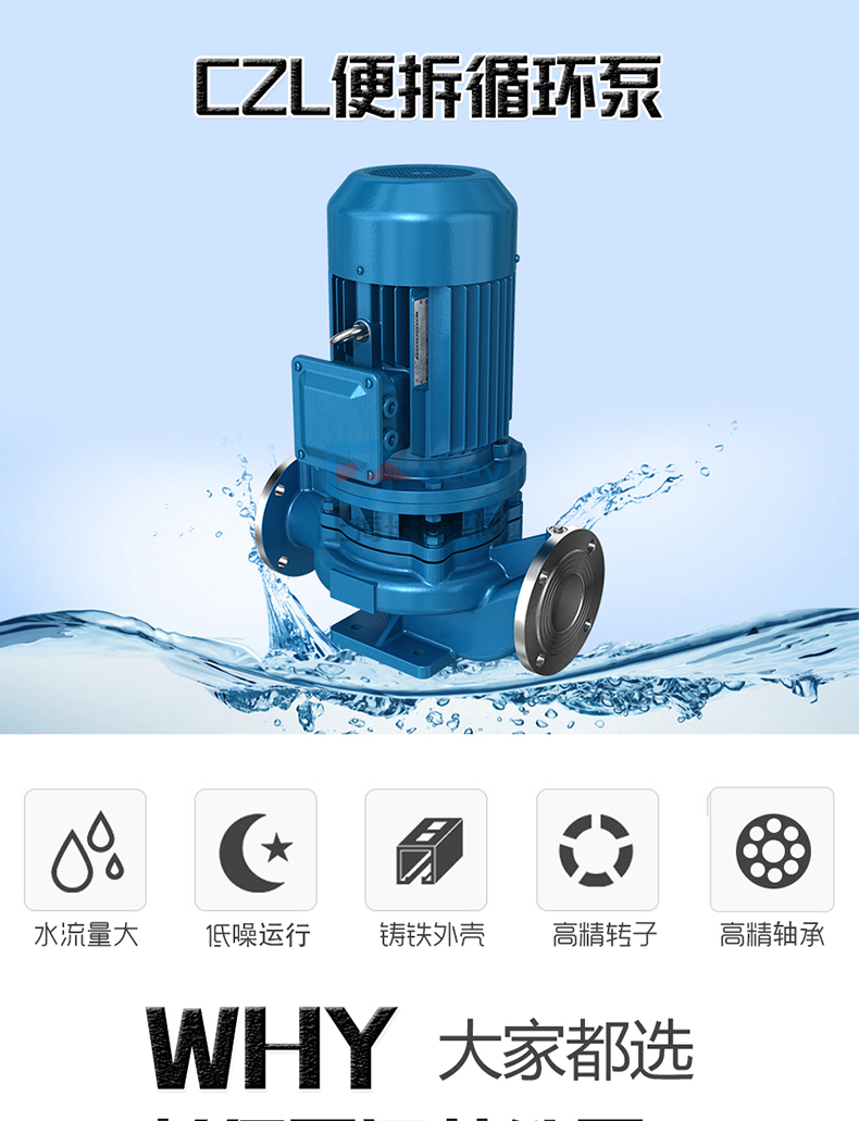 CZL系列便拆立式循环水管道离心泵产品简介