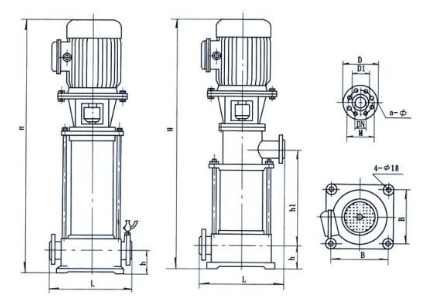多级离心泵安装尺寸
