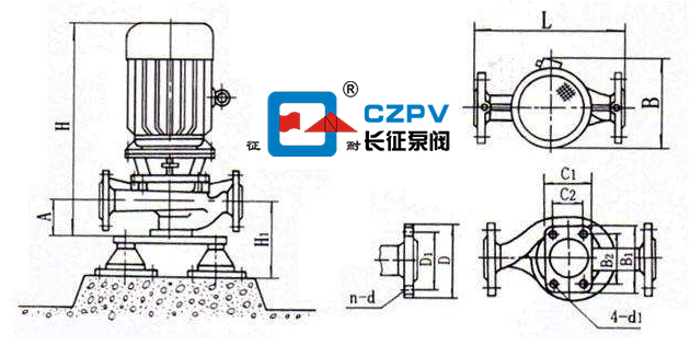 立式管道离心泵的安装图