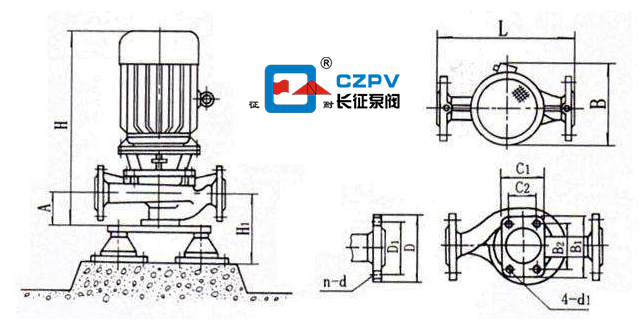 立式管道离心泵的安装图