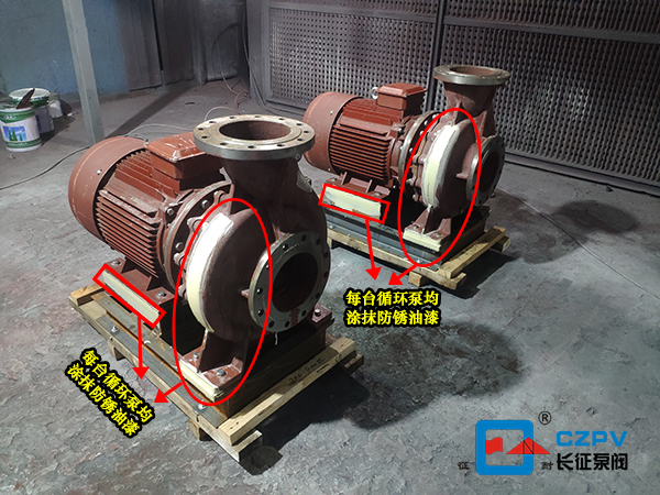 循环水泵涂抹防锈油漆