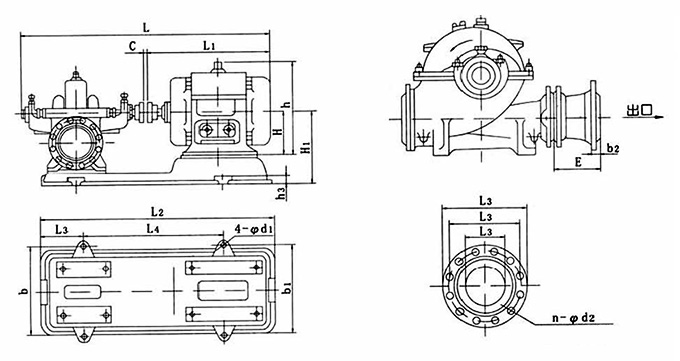 双吸泵安装示意图