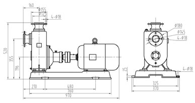自吸离心泵安装尺寸图