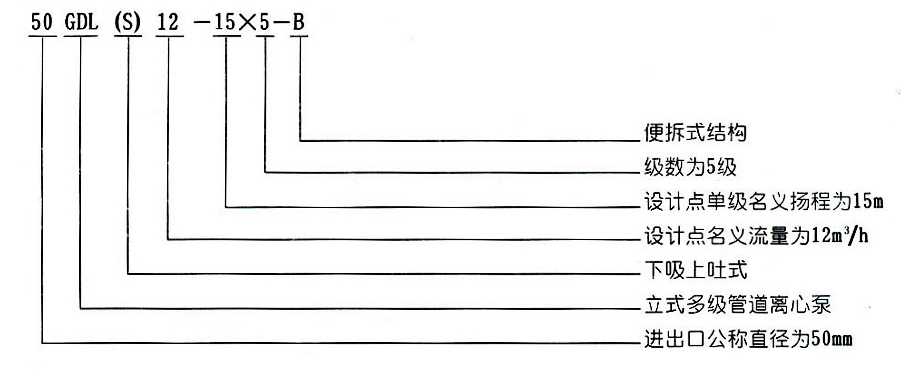 立式多级离心泵型号意义图