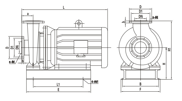 中央空调循环泵安装尺寸图