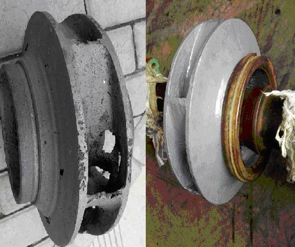 离心泵叶轮气蚀图