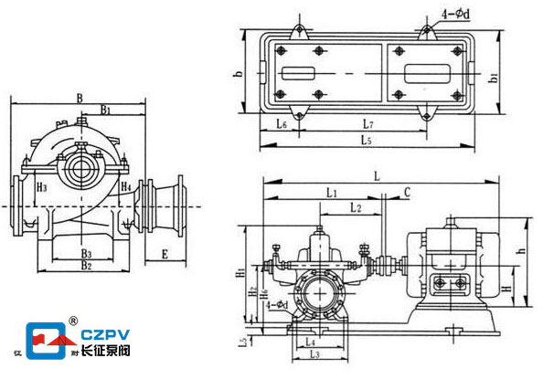 双吸离心泵装配图