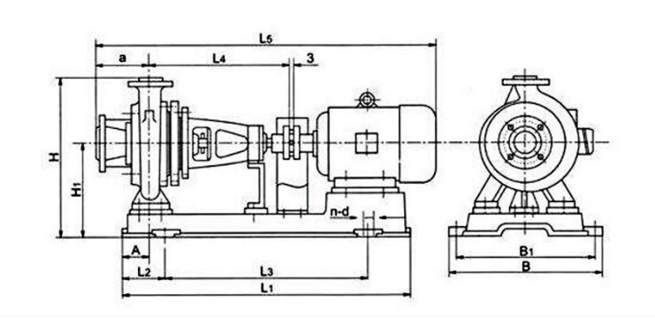 无堵塞纸浆泵安装尺寸图