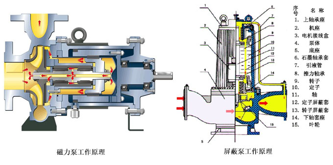 磁力泵和屏蔽泵工作原理图