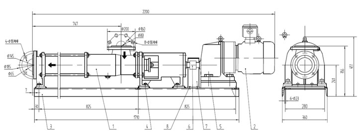 单螺杆泵安装尺寸图
