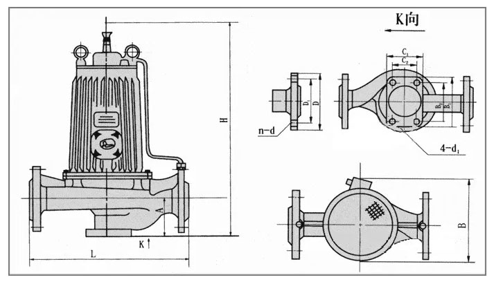 屏蔽泵安装尺寸图